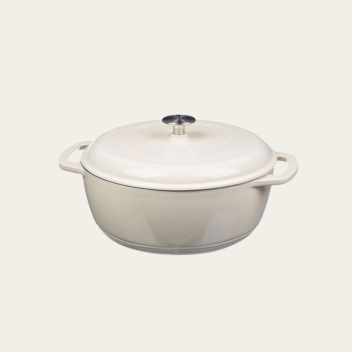 4.5 Quart Enameled Cast Iron Round Dutch Oven, Cream