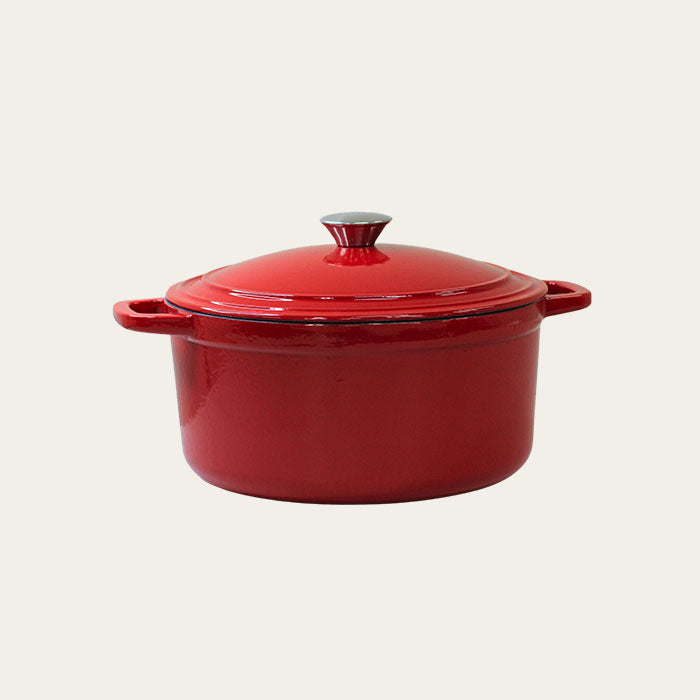 5.5 Quart Enameled Cast Iron Round Dutch Oven, Red