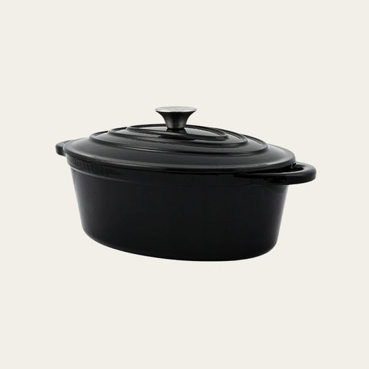 Enameled Cast Iron Oval Dutch Oven, 11.5”(29cm)