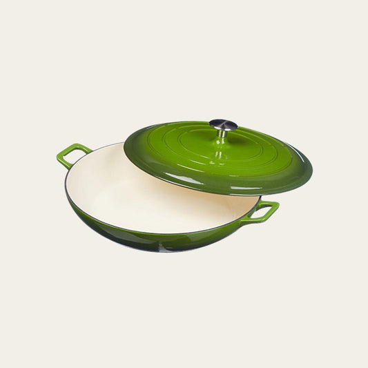 3.5 Quart Enameled Cast Iron Braiser, Green