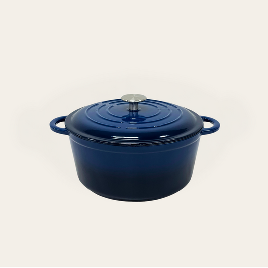 Cinnamon Home 5 Quart  Enameled Cast Iron Round Dutch Oven with Lid, Navy