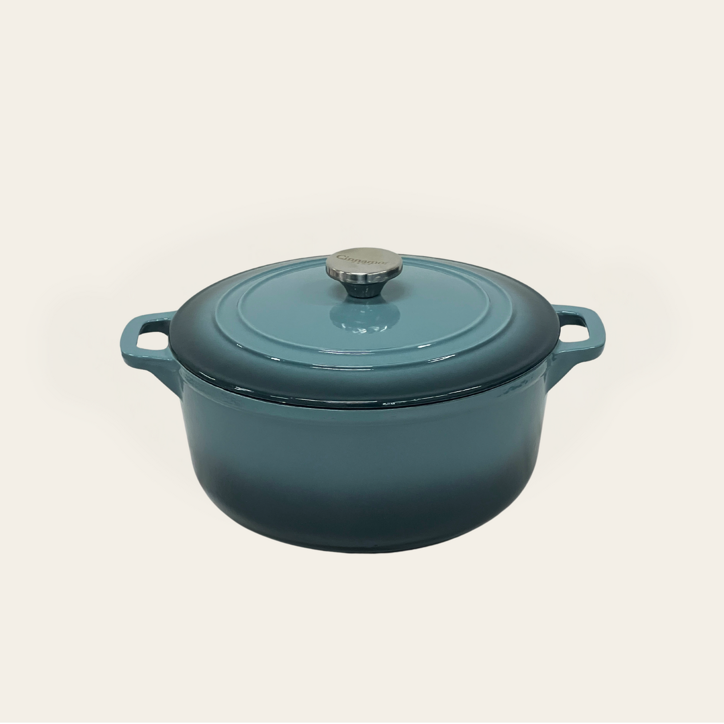 Cinnamon Home 6 Quart  Enameled Cast Iron Round Dutch Oven with Lid, Slate-Gray