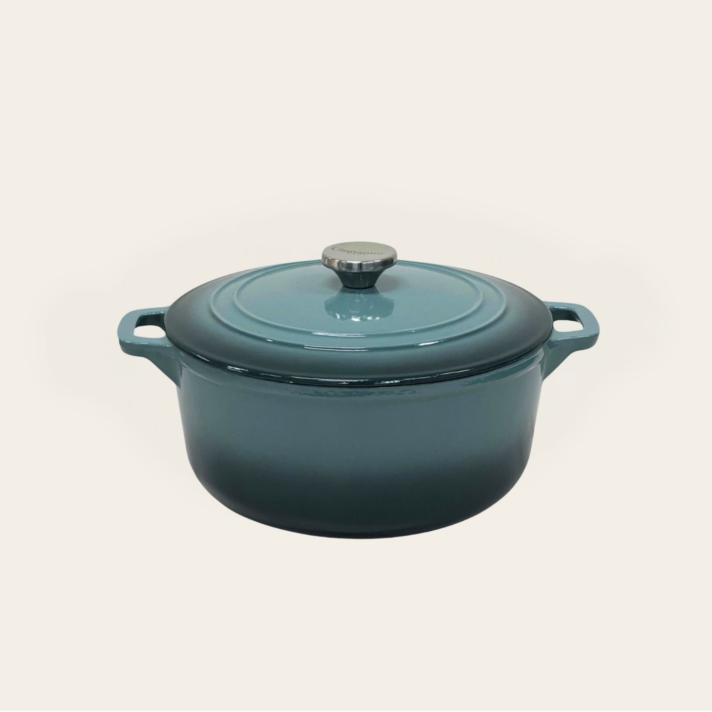 Cinnamon Home 6 Quart  Enameled Cast Iron Round Dutch Oven with Lid, Slate-Gray